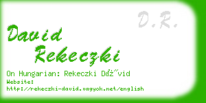 david rekeczki business card